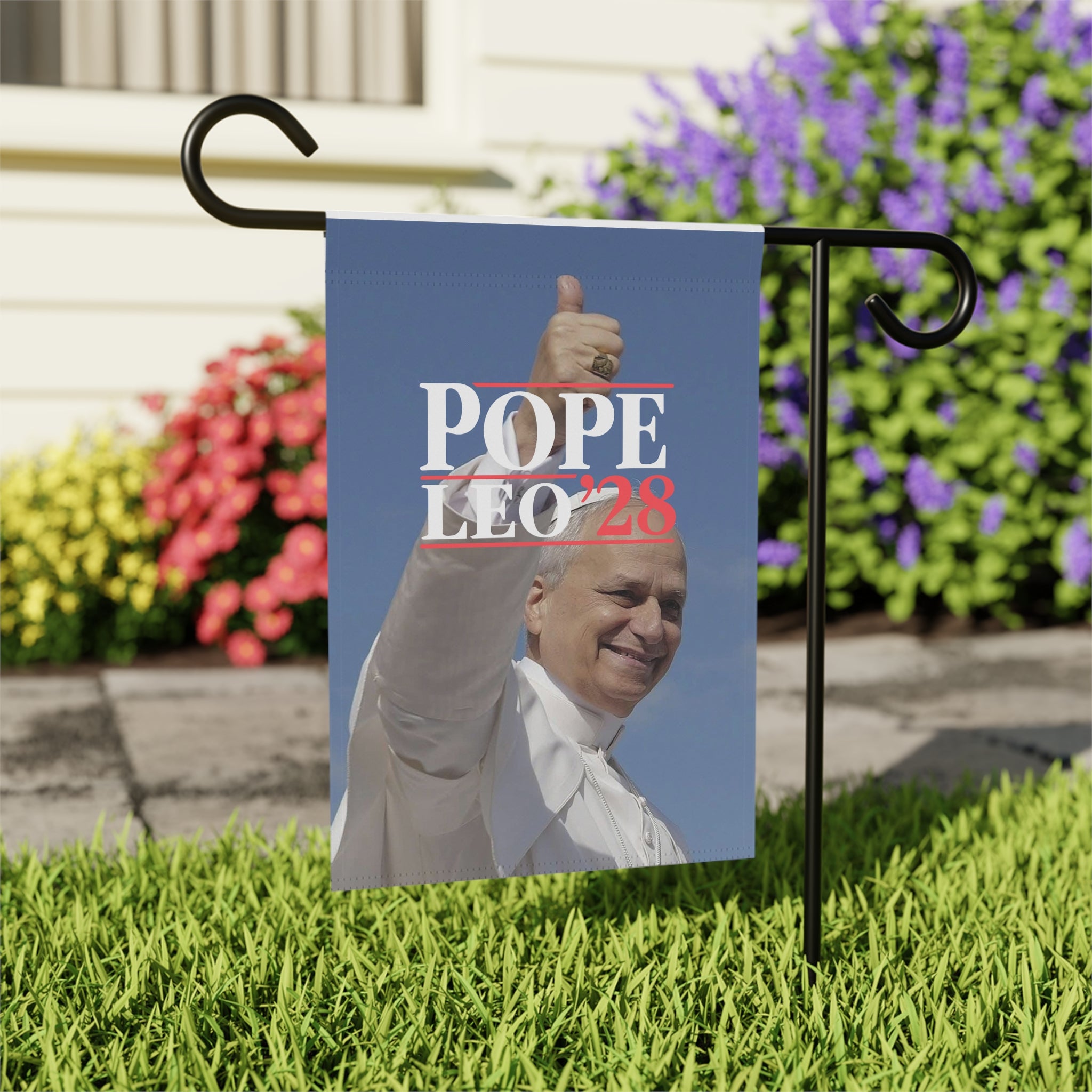 Pope Leo Garden & House Banner